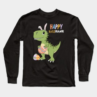 Happy Eastrawr T Rex Dinosaur Easter Eggs Long Sleeve T-Shirt